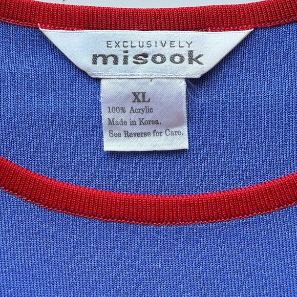 Exclusively Misook Womens Tank Top Colorblock Sleeveless Knit Black/Blue/Red XL - Picture 3 of 4